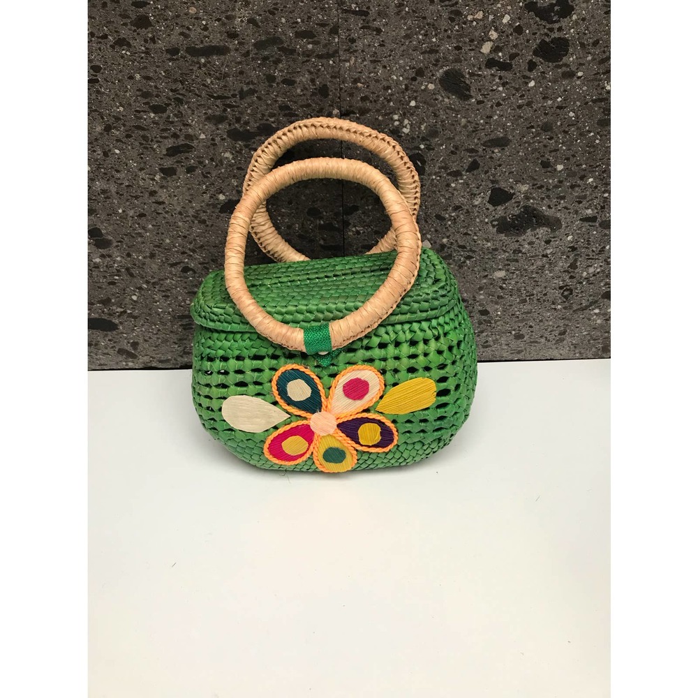 Mexican bag with banana leaf flowers